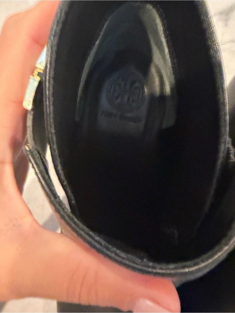 Tory Burch Womens 7 Black Leather Logo Ankle Booties Silver Hardware - Picture 5 of 10